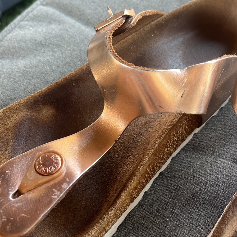 Birkenstock Rose Gold Sandals with Buckle - Picture 4 of 9